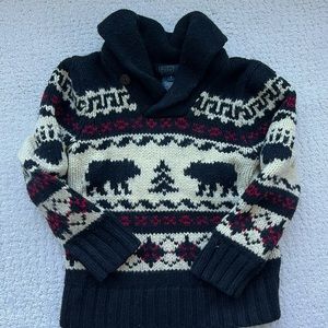 Boys Ralph Lauren Polo Holiday Christmas Shawl Collar Sweater